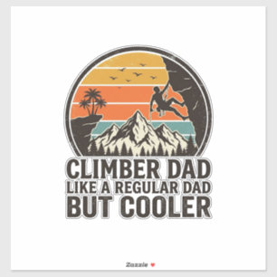Climber Dad Vintage Sunset Rolig T-Shirt Design_1 Klistermärken