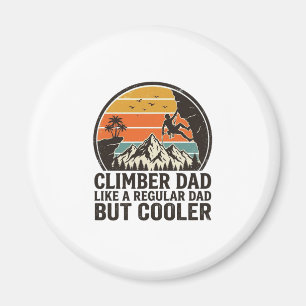 Climber Dad Vintage Sunset Rolig T-Shirt Design_1 Magnet