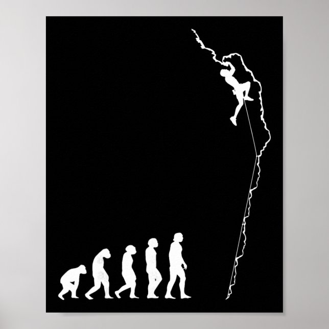 Climbing Evolution - Kul Bouldering Klippklättrare Poster (Framsidan)