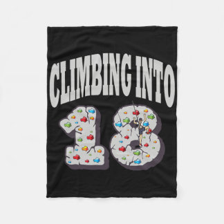 Climbing Into 18 Year Old Rock Climbing Birthday Fleecefilt