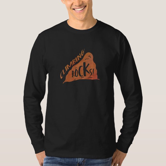 Climbing Rocks Climbing Bouldering Rock Climber Mo T Shirt (Framsida)