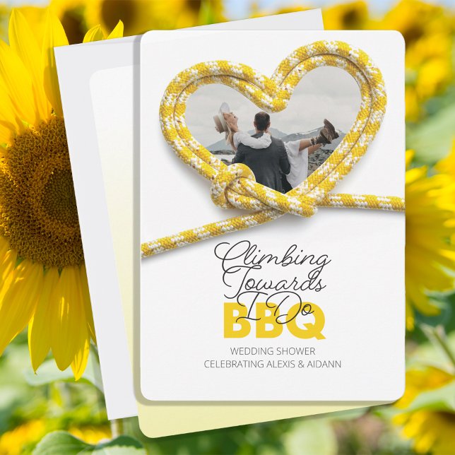 Climbing Towards I Do BBQ Wedding Shower Yellow Inbjudningar (Skapare uppladdad)