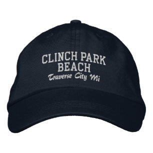 Clinch Park Beach Traverse City MI Basebollmössa Broderad Keps