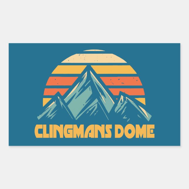Clingmans Dome Retro Turcos Rektangulärt Klistermärke (Framsida)