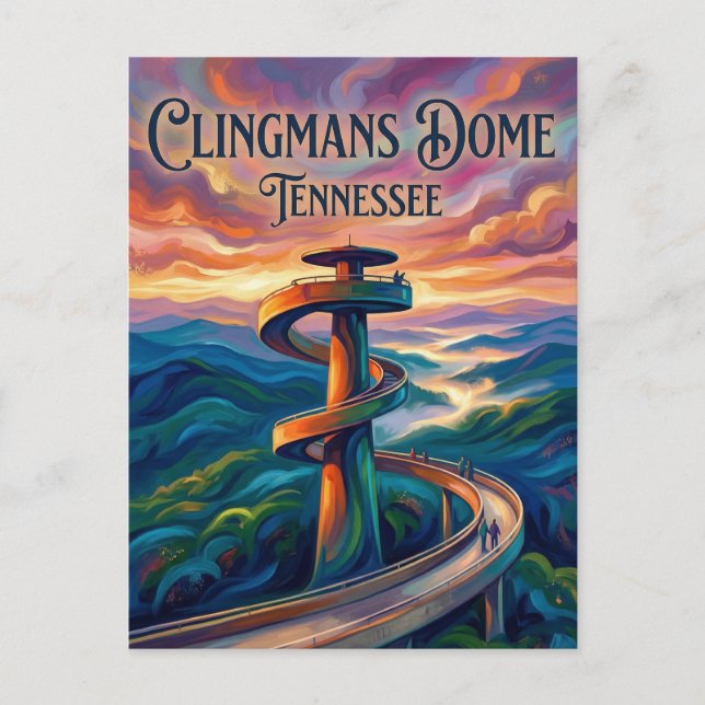 Clingmans Dome Tennessee Vykort (Framsida)