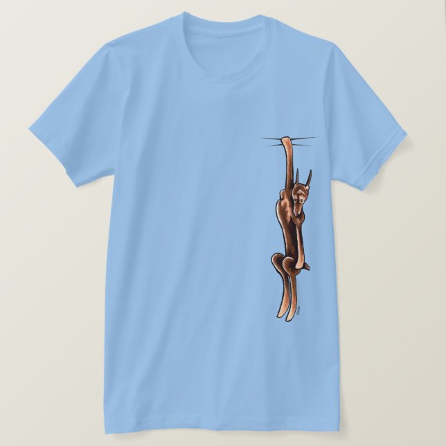 Clingy Red Rust Doberman Pinscher Tee (Design framsida)