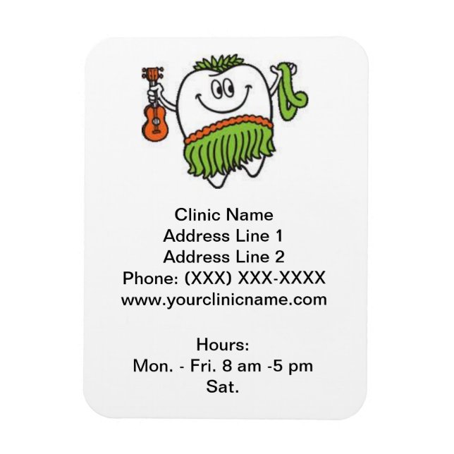 Clinic Promotional Magnet (Lycklig Hoola Tooth) (Vertikal)