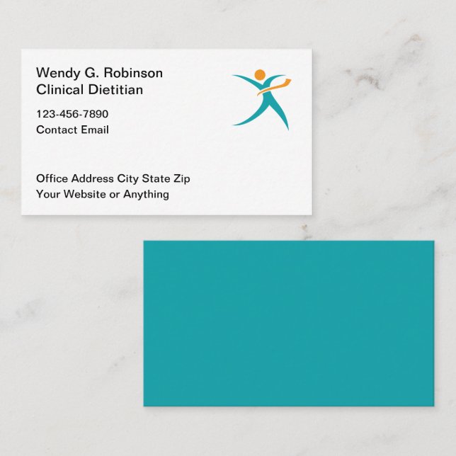 Clinical Dietitian Theme Business Cards Visitkort (Fram/baksida)
