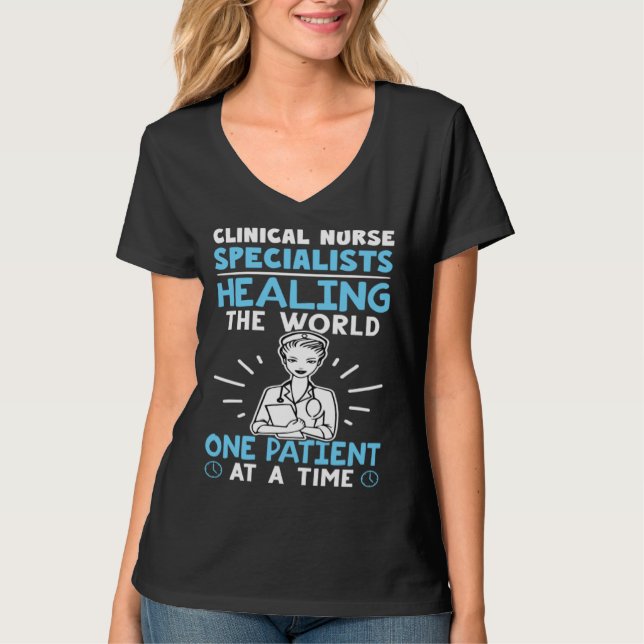 Clinical Nurse Specialists Healing the World T Shirt (Framsida)