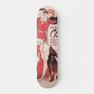 Clinique Cheron Vintage Hund Cat Steinlen Poster Mini Skateboard Bräda 18,5 Cm