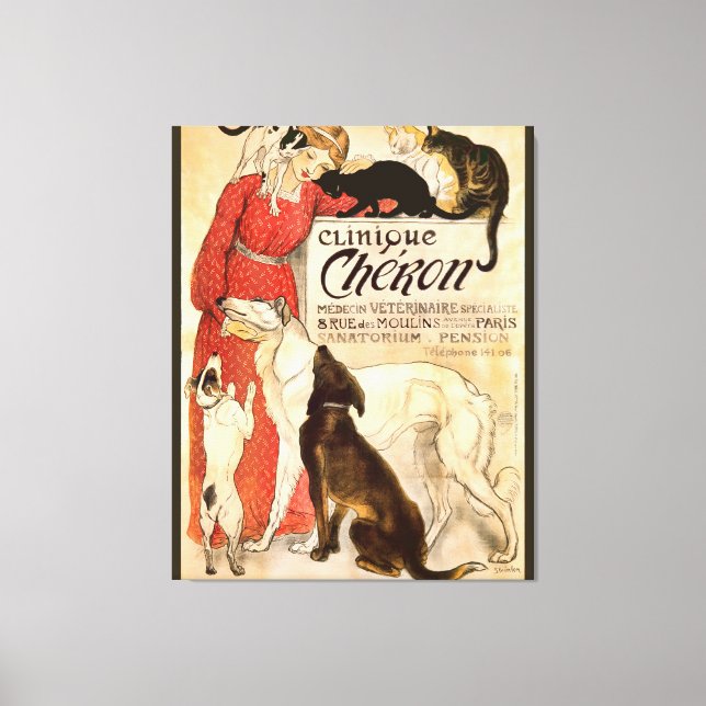Clinique Cheron Vintage Veterinary Advertisement Canvastryck (Framsida)