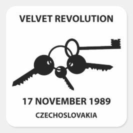 Clinking keys - velvet revolution symbol fyrkantigt klistermärke