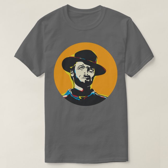 Clint Eastwood Art Porträtt T Shirt (Design framsida)