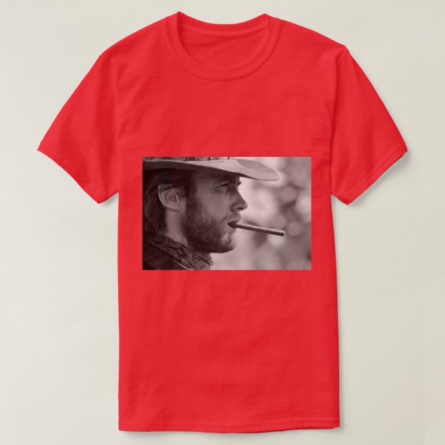 Clint Eastwood Smoking 2 T Shirt (Design framsida)