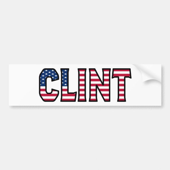 Clint Namn Vorname USA Aufkleber Sticker Auto Bildekal (Framsidan)