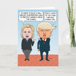 Clinton Clinton och Donald Trump Birthday Kort