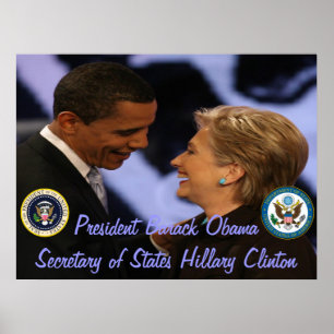 Clinton för presidentObama utrikesminister gåvor Poster