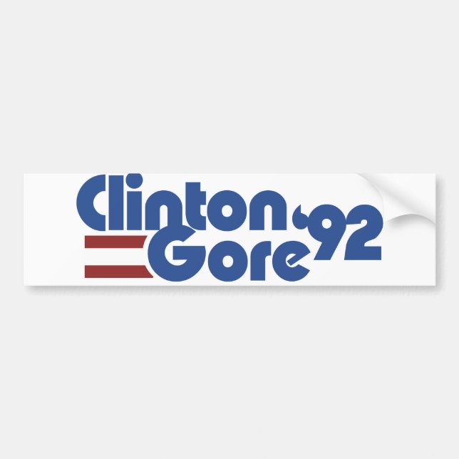 Clinton Gore 1992 Bildekal (Framsidan)