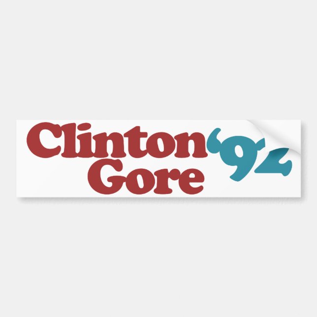 Clinton Gore 1992 Bildekal (Framsidan)