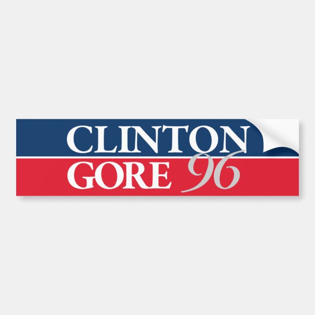 Clinton Gore 1996 Clinton 96 Bildekal (Framsidan)