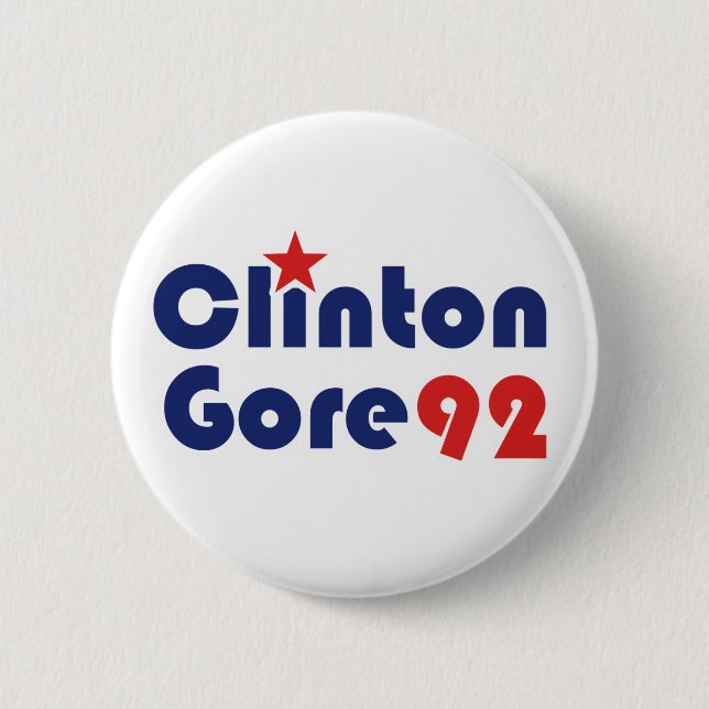 Clinton Gore 92 Retro Democrat Knapp (Framsida)