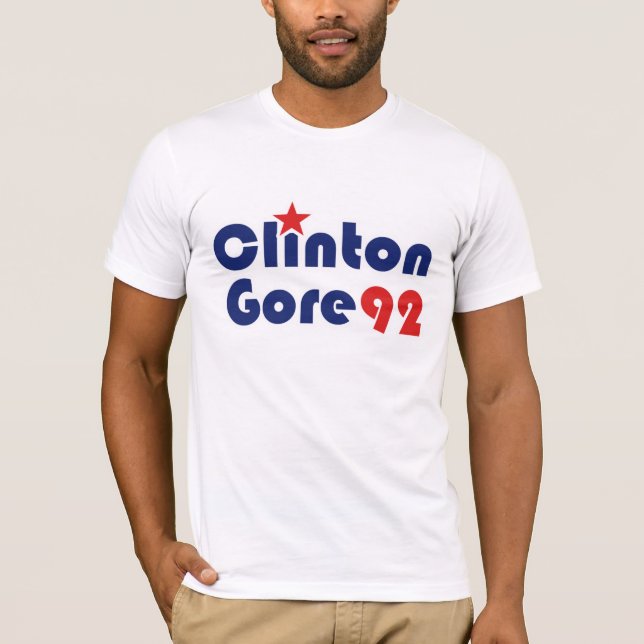 Clinton Gore 92 Retro Democrat Tee (Framsida)