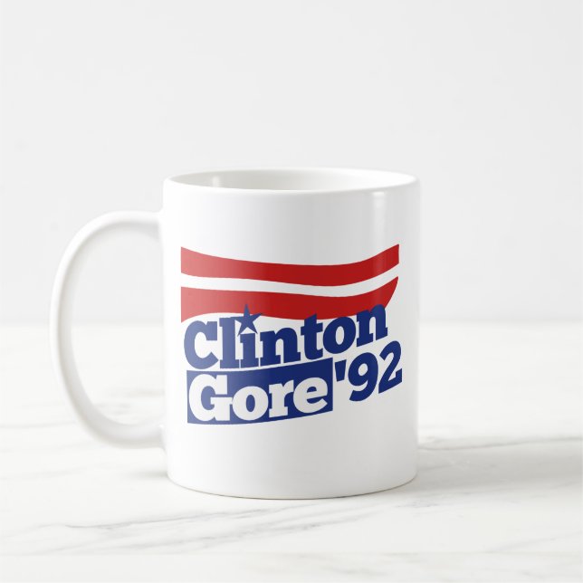 Clinton Gore 92 retro politik Kaffemugg (Vänster)