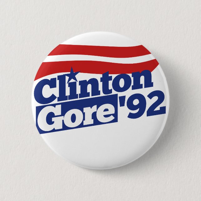Clinton Gore 92 retro politik Knapp (Framsida)
