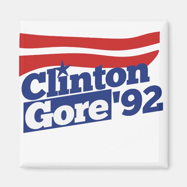 Clinton Gore 92 retro politik Magnet (Framsidan)