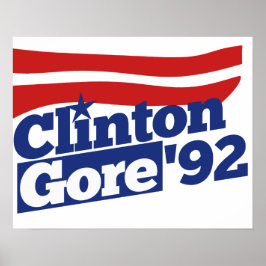 Clinton Gore 92 retro politik Poster