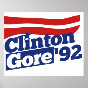 Clinton Gore 92 retro politik Poster