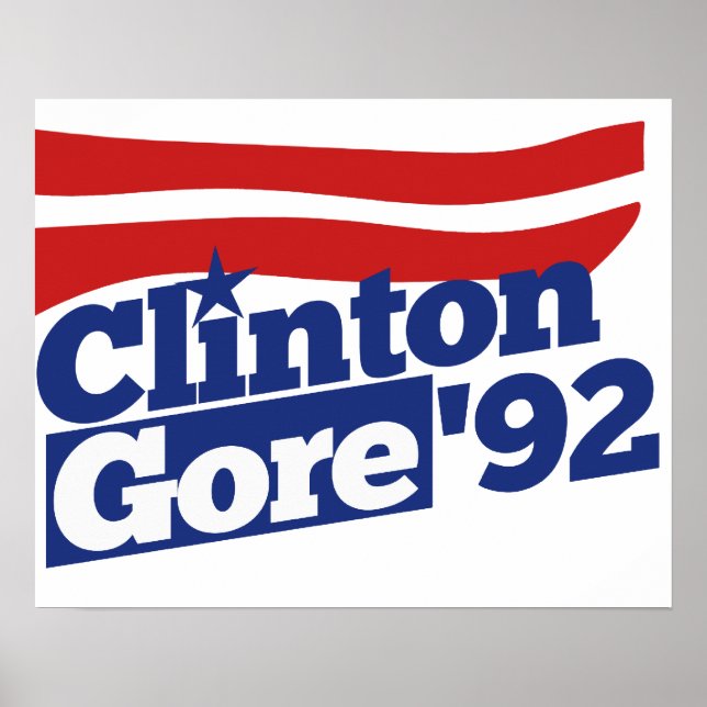 Clinton Gore 92 retro politik Poster (Framsidan)