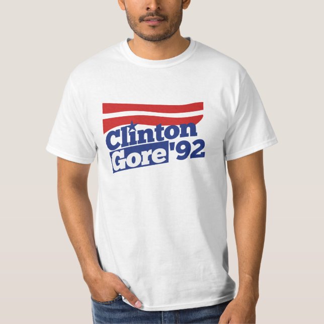 Clinton Gore 92 retro politik T-shirt (Framsida)