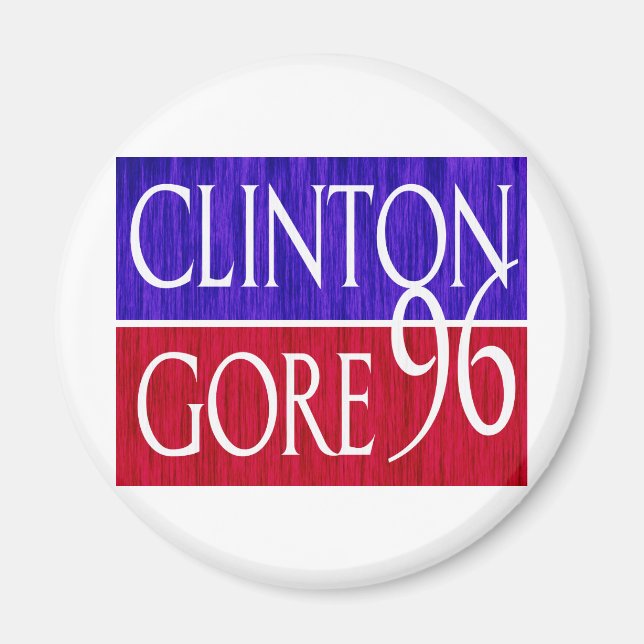 Clinton Gore 96 - utpräglad design Magnet (Framsidan)