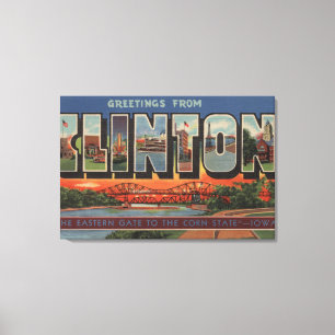 Clinton IowaLarge brev ScenesClinton, IA Canvastryck