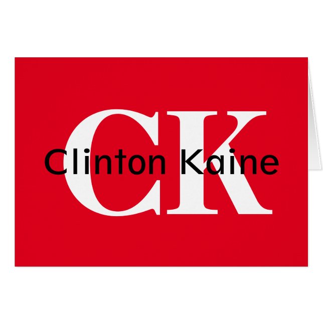 Clinton Kaine - CK 2016 Hälsningskort (Framsidan Horizontal)