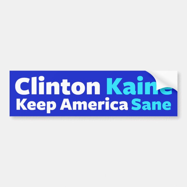 Clinton/Kaine: Håll Amerika den förnuftiga Bildekal (Framsidan)