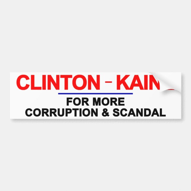 Clinton Kaine korruption och skandal Bildekal (Framsidan)