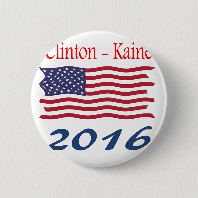 Clinton Kaine som vinkar flagga Knapp (Framsida)