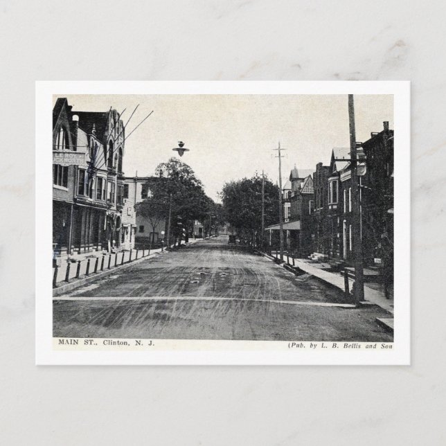 Clinton, New jersey, Main St, Vintage Vykort (Framsida)