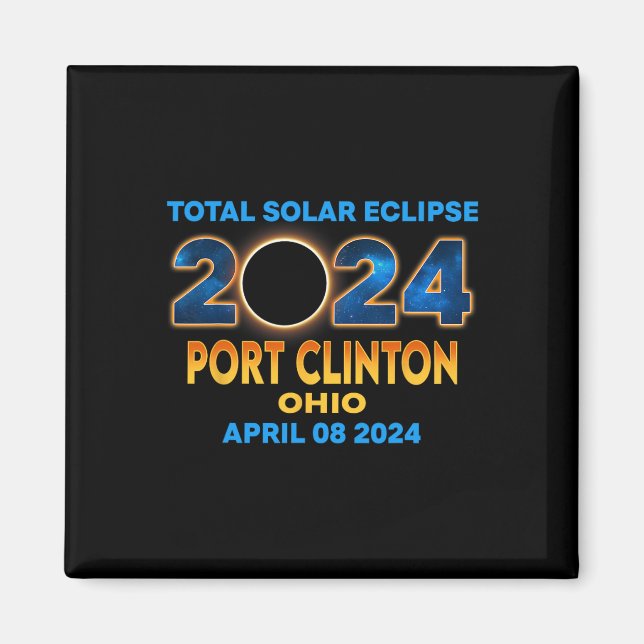 Clinton Ohio Eclipse 2024 Total Solar Eclipse Magnet (Framsidan)