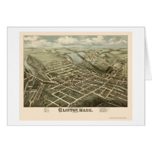 Clinton panorama- karta för MORSOR - 1876 Hälsningskort
