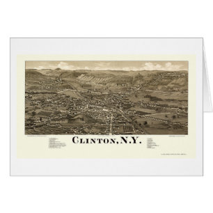 Clinton panorama- karta för NY - 1885 Hälsningskort