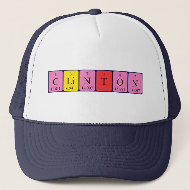 Clinton Periodisk hatt bord namn Keps (Framsida)