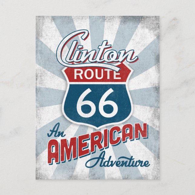 Clinton Route 66 Vintage America Oklahoma Vykort (Framsida)