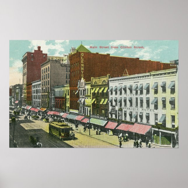 Clinton Street View of Main Street Poster (Framsidan)