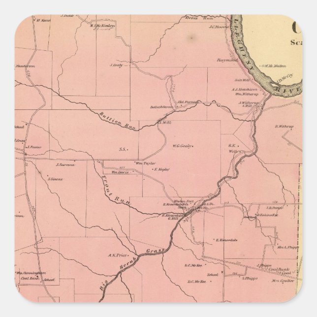 Clinton Township Fyrkantigt Klistermärke (Framsida)