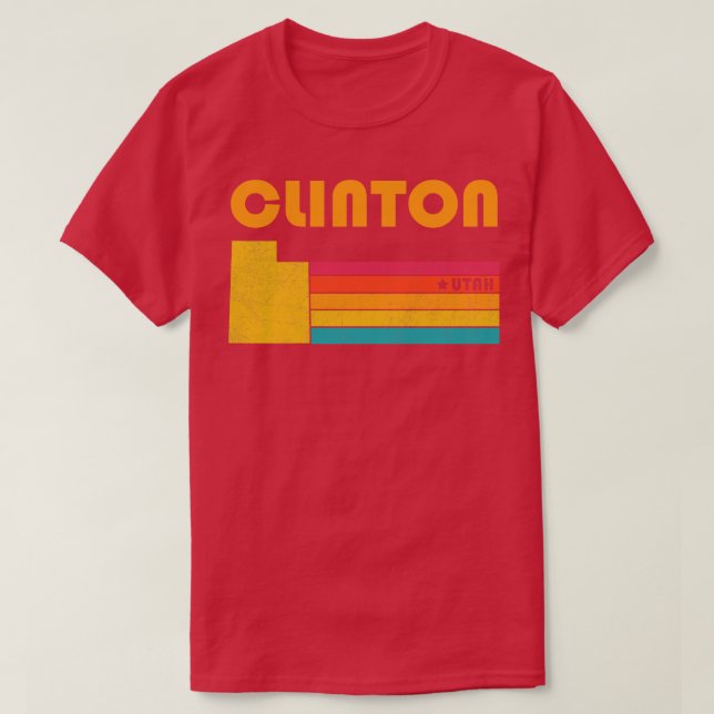 Clinton Utah Vintage Distress Souvenir T Shirt (Design framsida)