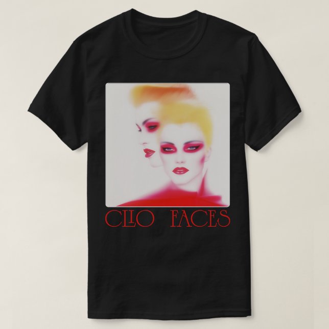 Clio Ansikte Italo Disco Classic Tribute Design T Shirt (Design framsida)