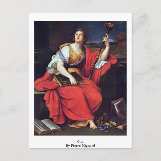 Clio by Pierre Mignard Vykort (Framsida)